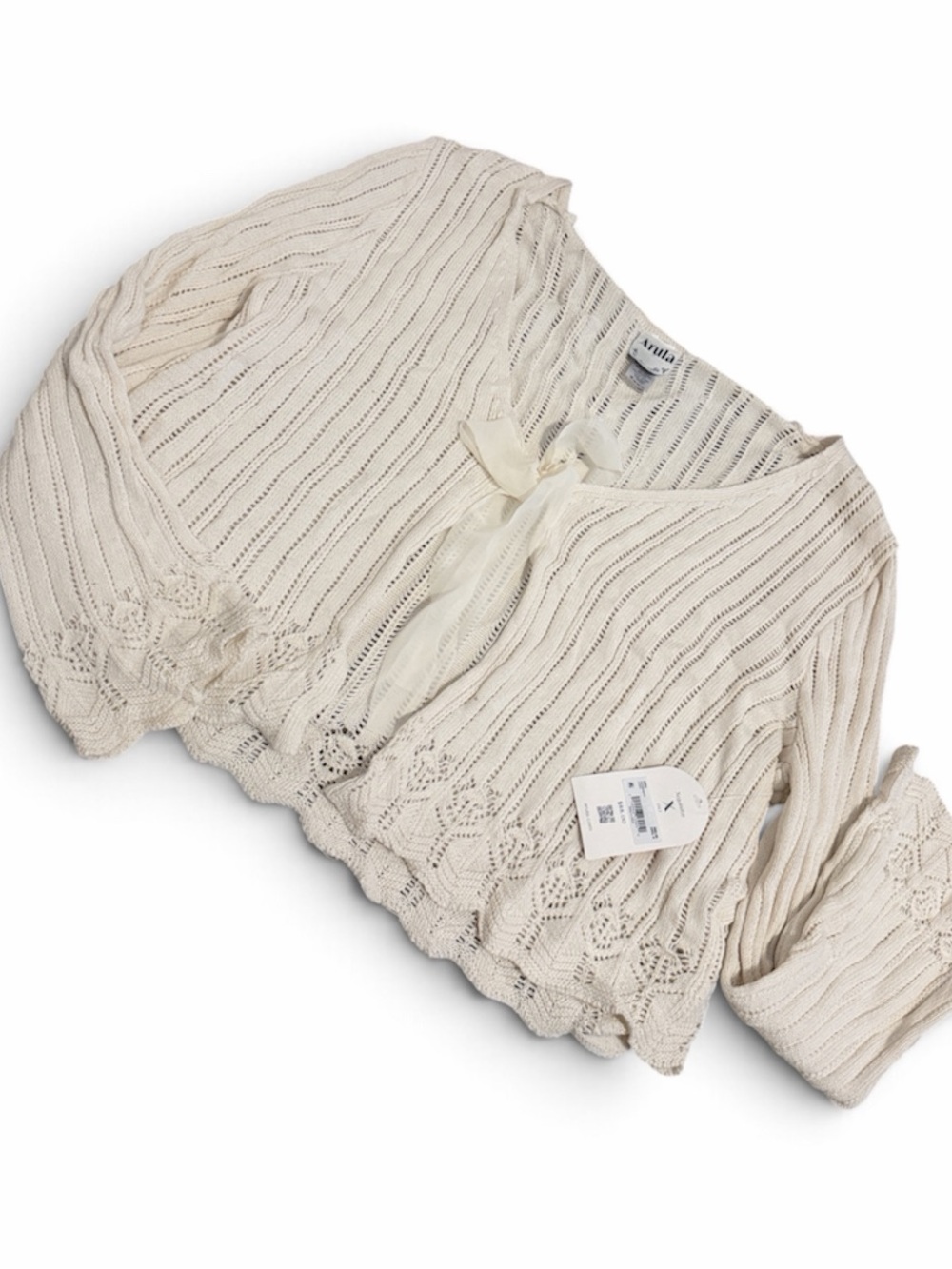 Arula white/cream  Knit Tie-Front sweater